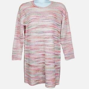 Loft pink multicolored sweater dress NWT